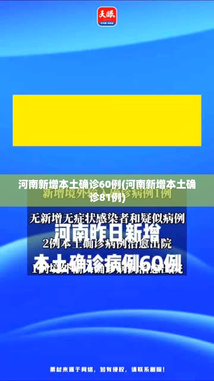 河南新增本土确诊60例(河南新增本土确诊81例)