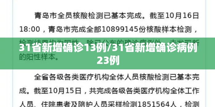31省新增确诊13例/31省新增确诊病例23例