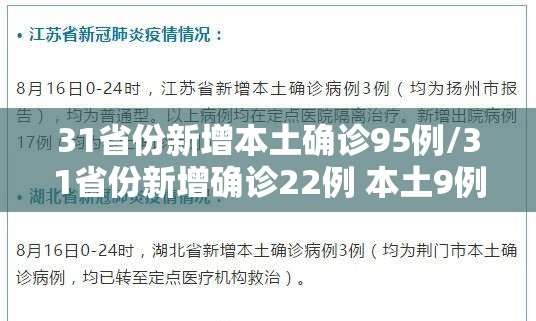 31省份新增本土确诊95例/31省份新增确诊22例 本土9例
