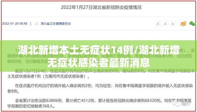 湖北新增本土无症状14例/湖北新增无症状感染者最新消息