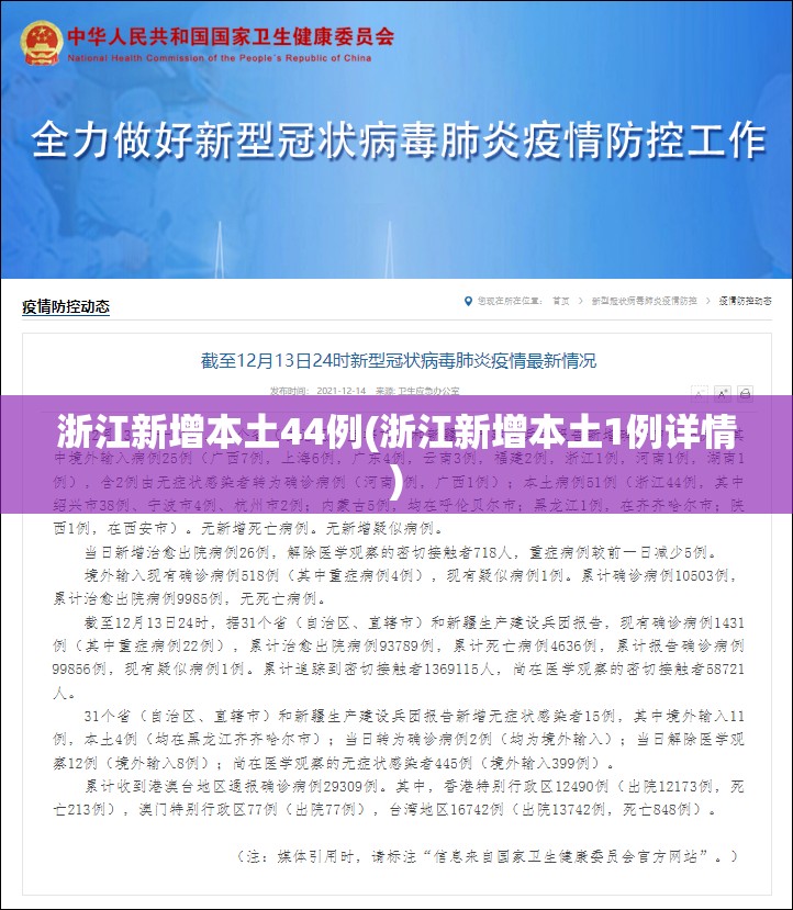 浙江新增本土44例(浙江新增本土1例详情)
