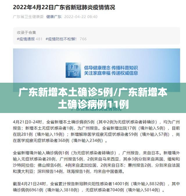 广东新增本土确诊5例/广东新增本土确诊病例11例