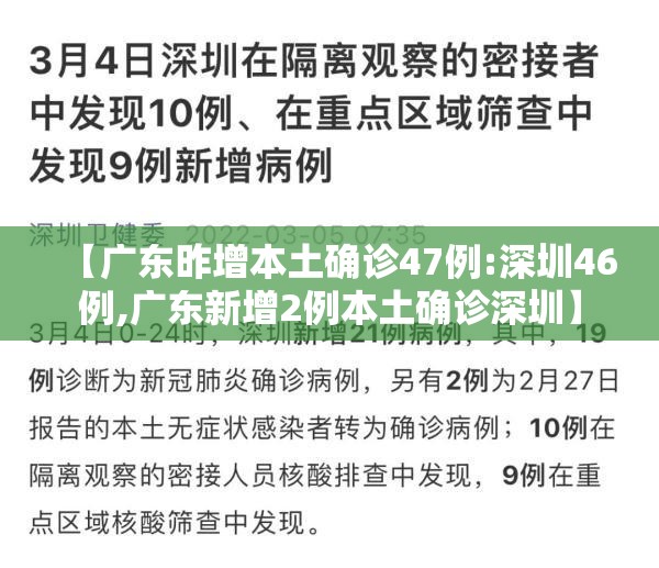【广东昨增本土确诊47例:深圳46例,广东新增2例本土确诊深圳】