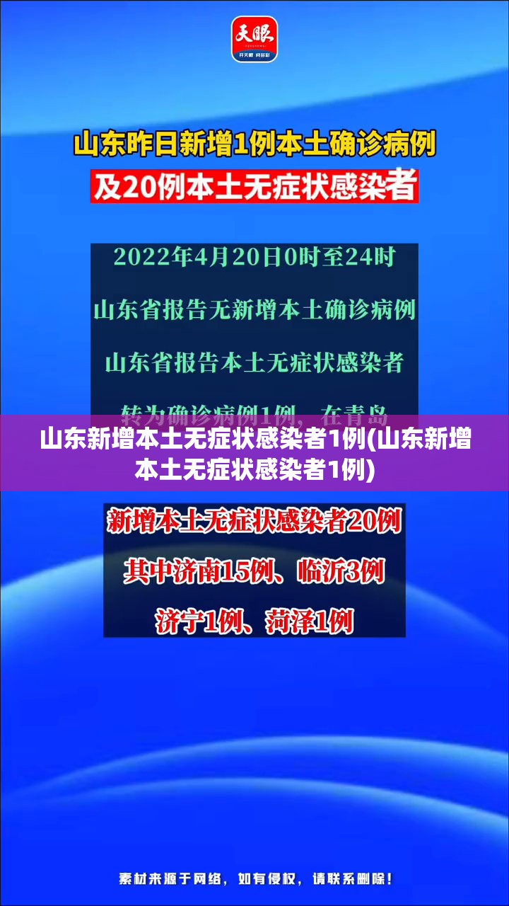 山东新增本土无症状感染者1例(山东新增本土无症状感染者1例)
