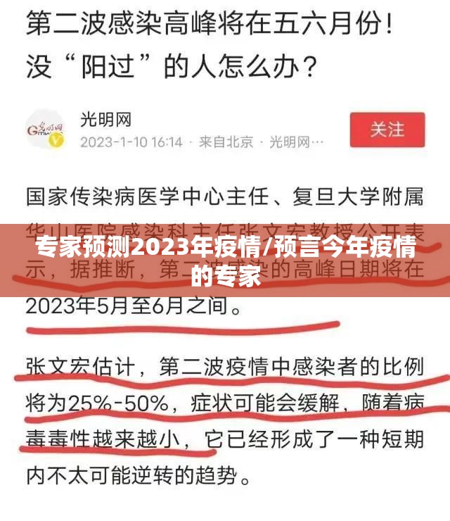 专家预测2023年疫情/预言今年疫情的专家