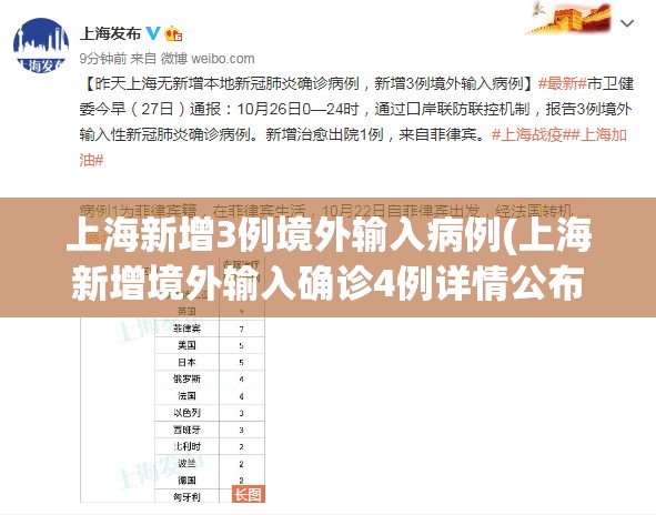 上海新增3例境外输入病例(上海新增境外输入确诊4例详情公布)