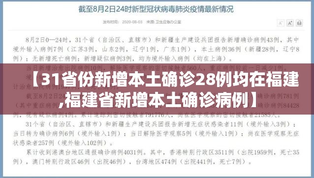 【31省份新增本土确诊28例均在福建,福建省新增本土确诊病例】