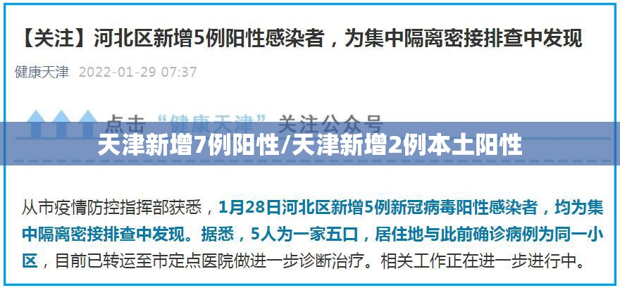 天津新增7例阳性/天津新增2例本土阳性