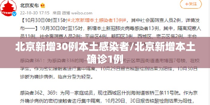 北京新增30例本土感染者/北京新增本土确诊1例
