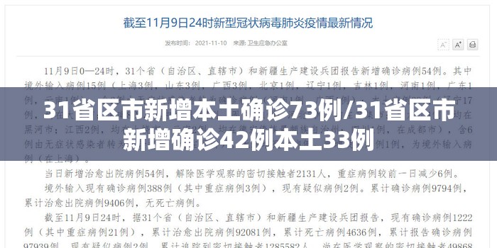 31省区市新增本土确诊73例/31省区市新增确诊42例本土33例