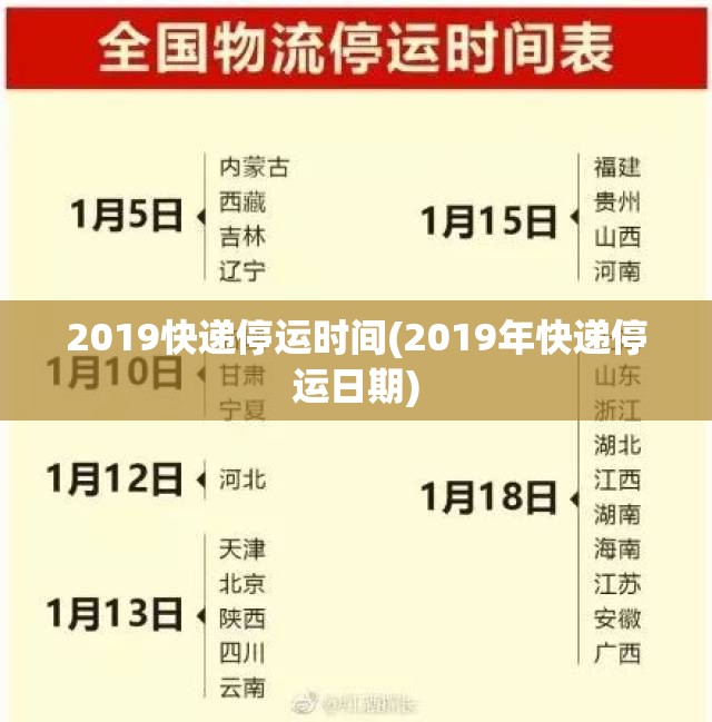 2019快递停运时间(2019年快递停运日期)