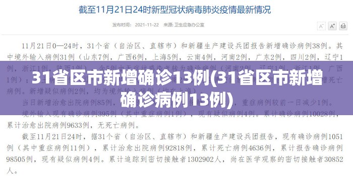 31省区市新增确诊13例(31省区市新增确诊病例13例)