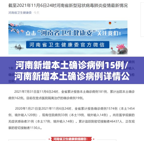 河南新增本土确诊病例15例/河南新增本土确诊病例详情公布