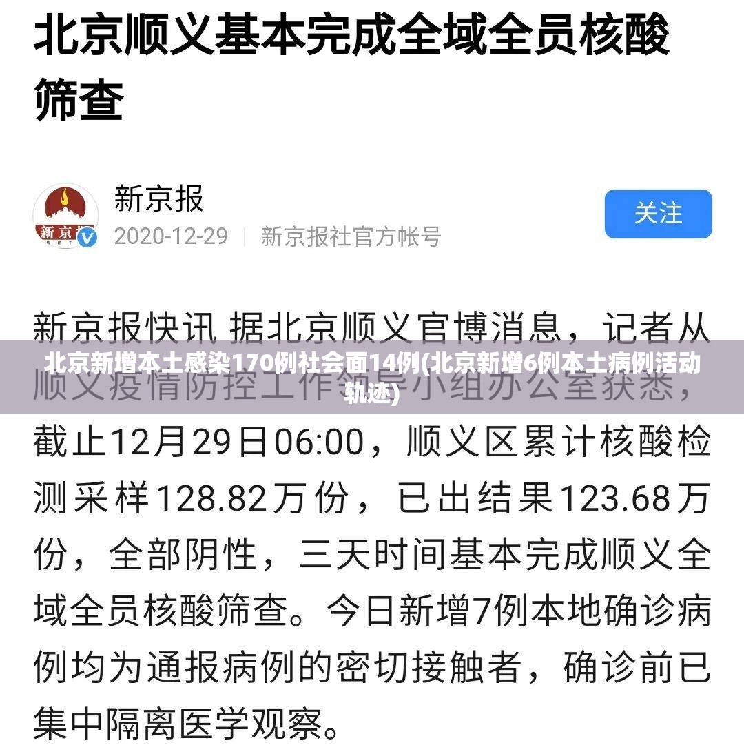 北京新增本土感染170例社会面14例(北京新增6例本土病例活动轨迹)