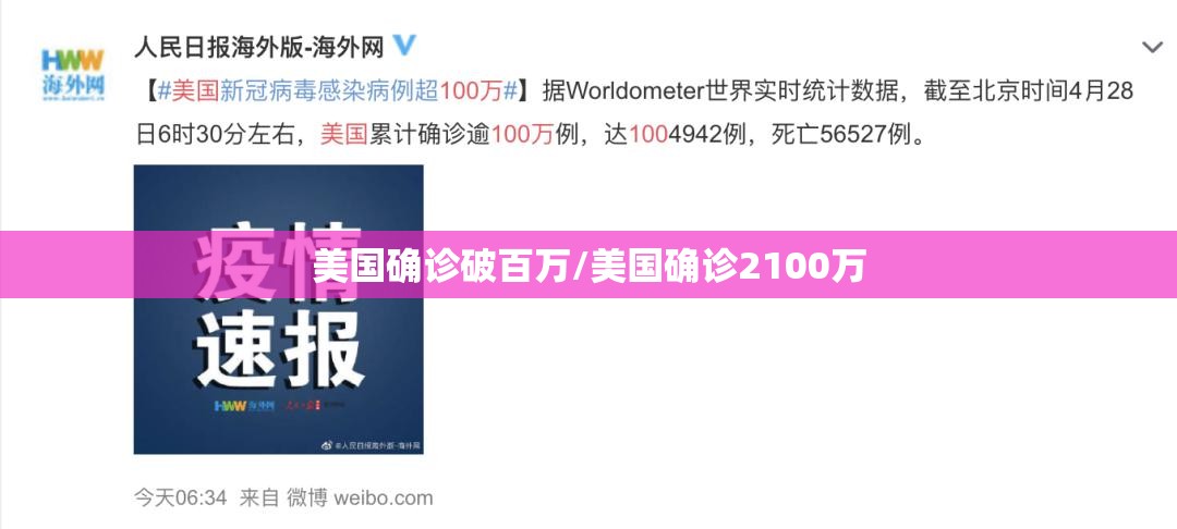 美国确诊破百万/美国确诊2100万