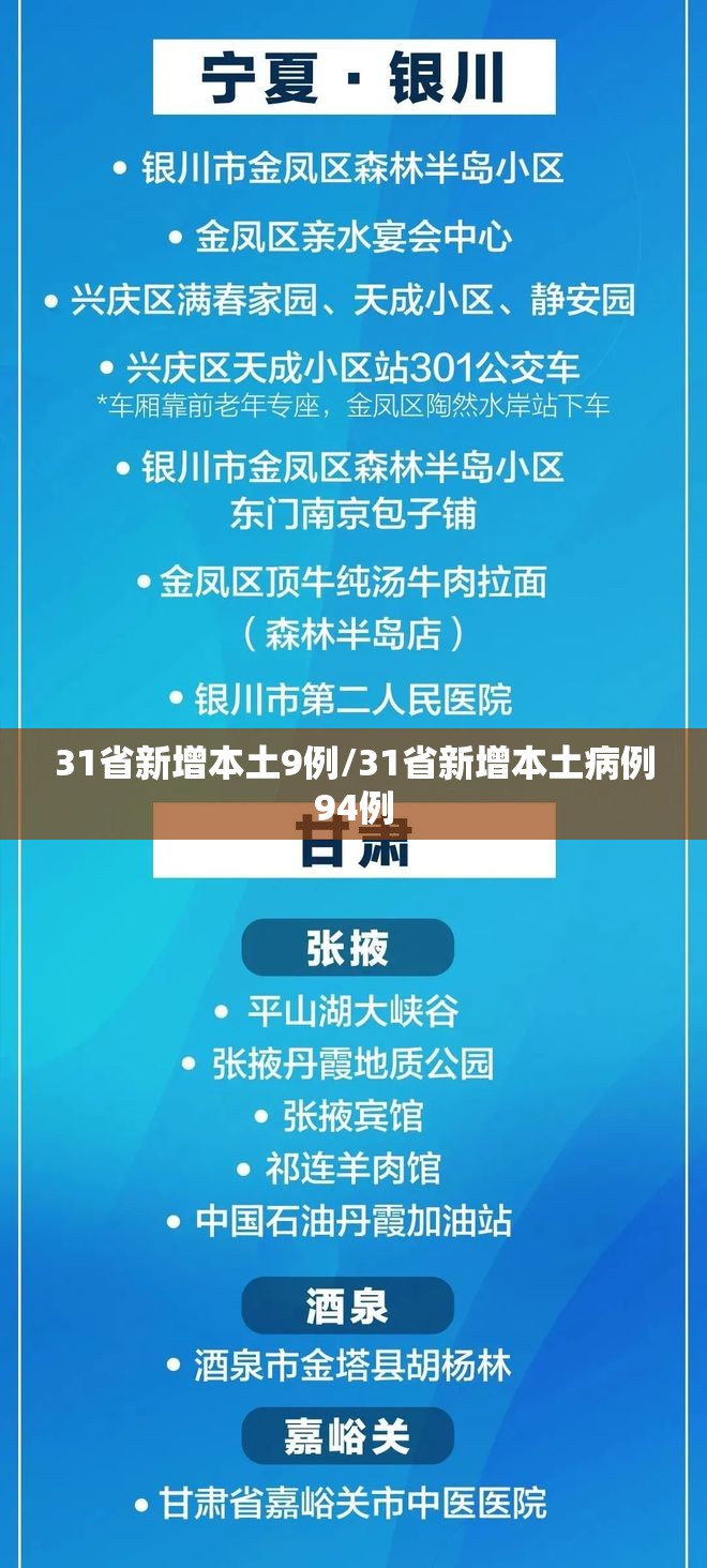 31省新增本土9例/31省新增本土病例94例