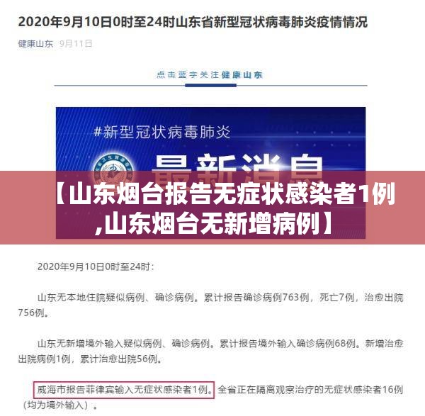 【山东烟台报告无症状感染者1例,山东烟台无新增病例】 【山东烟台报告无症状感染者1例,山东烟台无新增病例】