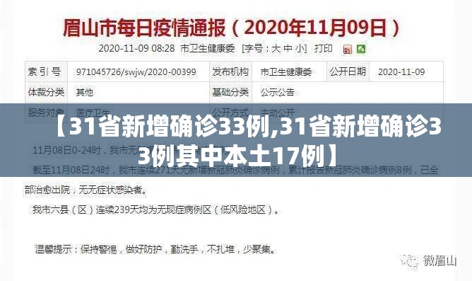 【31省新增确诊33例,31省新增确诊33例其中本土17例】 【31省新增确诊33例,31省新增确诊33例其中本土17例】
