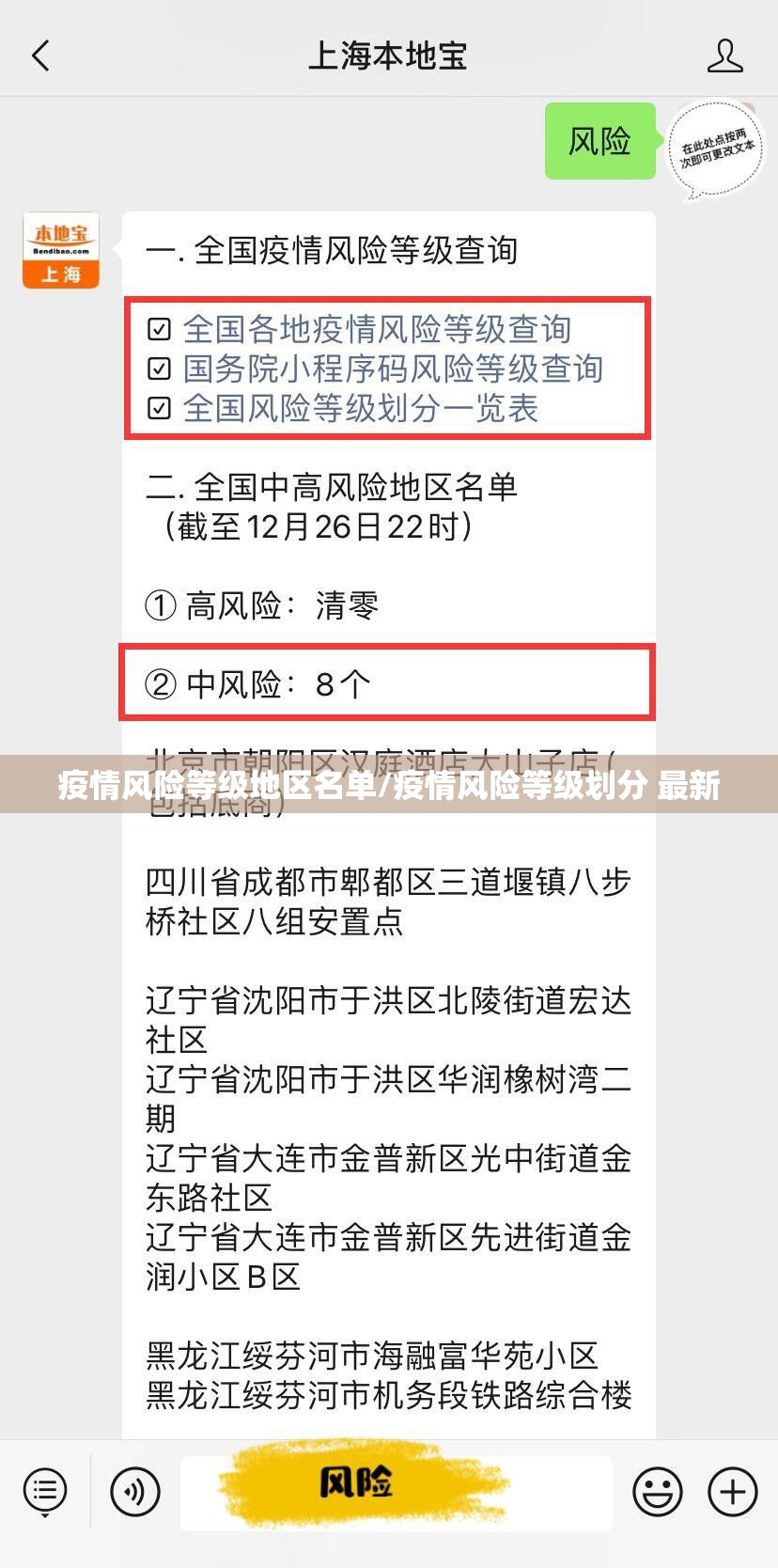 疫情风险等级地区名单/疫情风险等级划分 最新