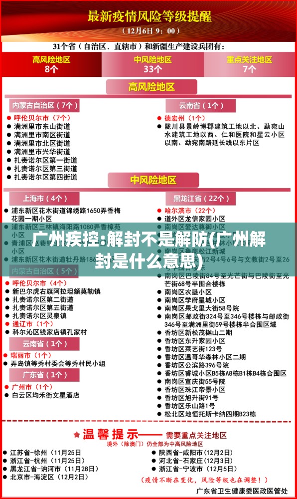 广州疾控:解封不是解防(广州解封是什么意思)