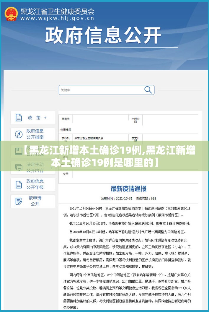 【黑龙江新增本土确诊19例,黑龙江新增本土确诊19例是哪里的】