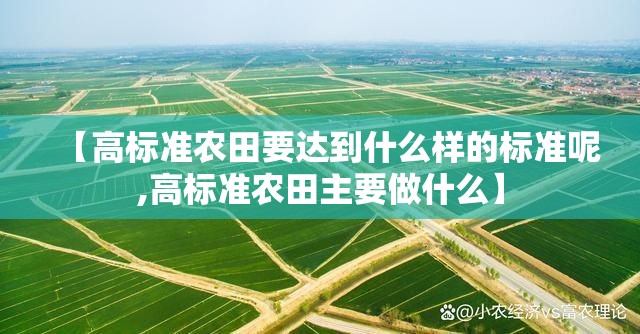 【高标准农田要达到什么样的标准呢,高标准农田主要做什么】
