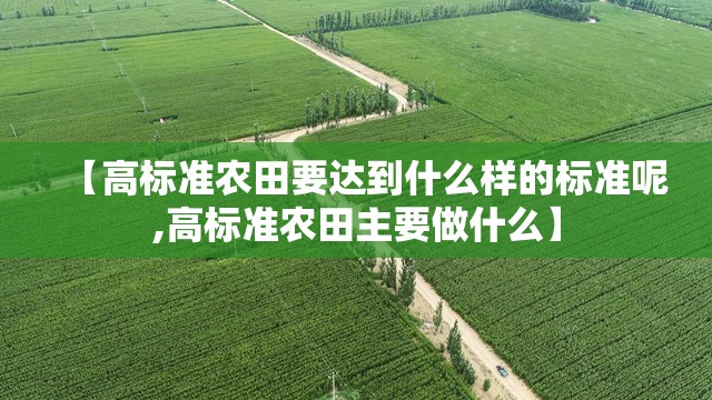 【高标准农田要达到什么样的标准呢,高标准农田主要做什么】