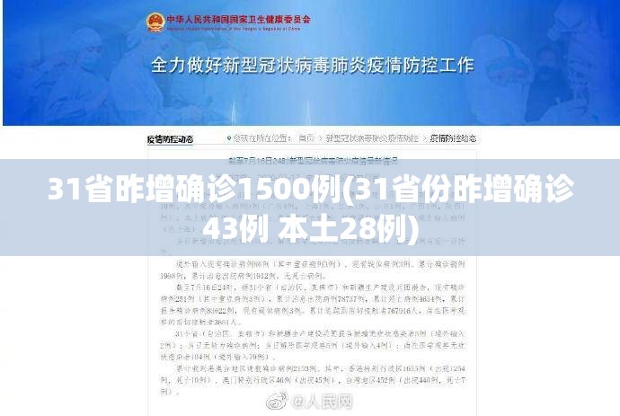 31省昨增确诊1500例(31省份昨增确诊43例 本土28例)