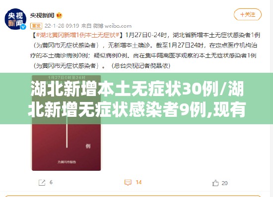 湖北新增本土无症状30例/湖北新增无症状感染者9例,现有确诊病例6例