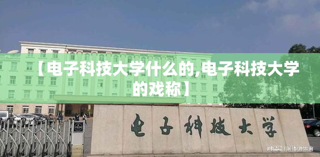 【电子科技大学什么的,电子科技大学的戏称】