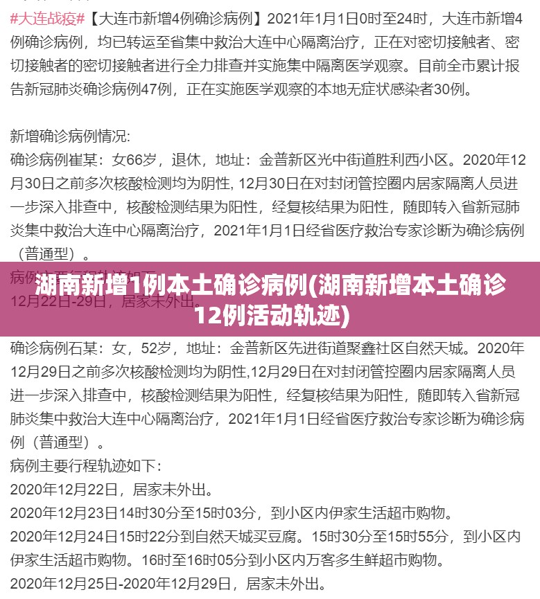 湖南新增1例本土确诊病例(湖南新增本土确诊12例活动轨迹) 湖南新增1例本土确诊病例(湖南新增本土确诊12例活动轨迹)