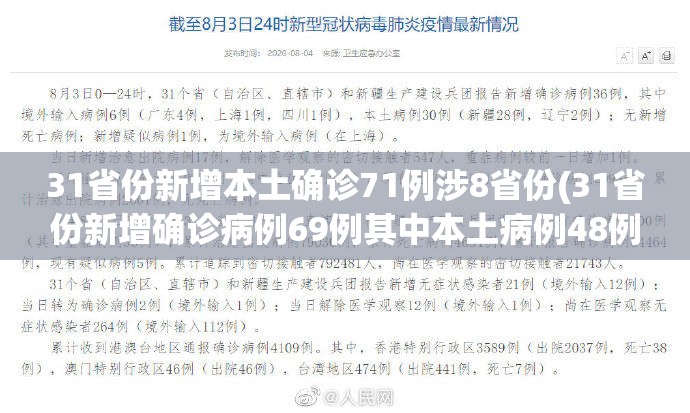 31省份新增本土确诊71例涉8省份(31省份新增确诊病例69例其中本土病例48例)