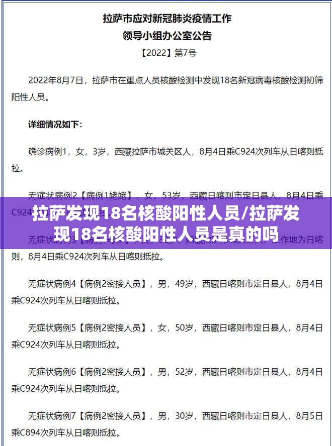 拉萨发现18名核酸阳性人员/拉萨发现18名核酸阳性人员是真的吗 拉萨发现18名核酸阳性人员/拉萨发现18名核酸阳性人员是真的吗