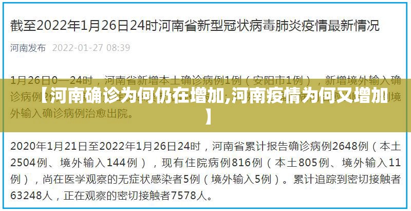 【河南确诊为何仍在增加,河南疫情为何又增加】