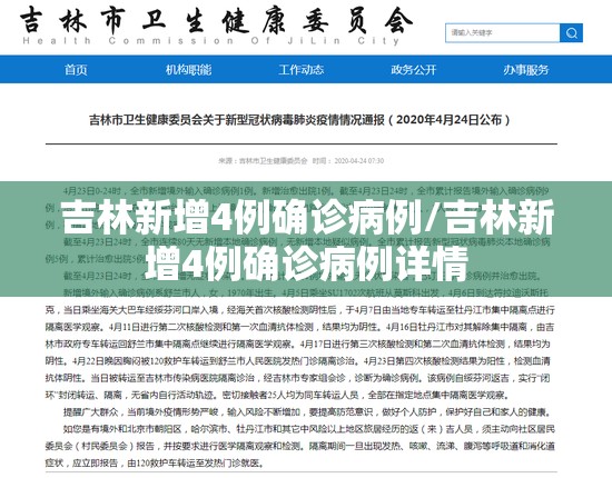 吉林新增4例确诊病例/吉林新增4例确诊病例详情