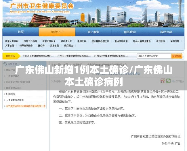 广东佛山新增1例本土确诊/广东佛山本土确诊病例 广东佛山新增1例本土确诊/广东佛山本土确诊病例