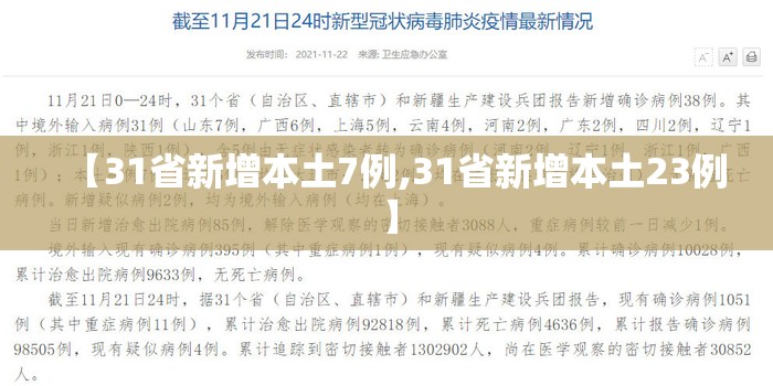 【31省新增本土7例,31省新增本土23例】