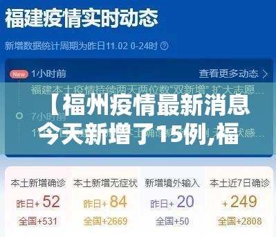 【福州疫情最新消息今天新增了15例,福州疫情最新消息今天新增是哪里】