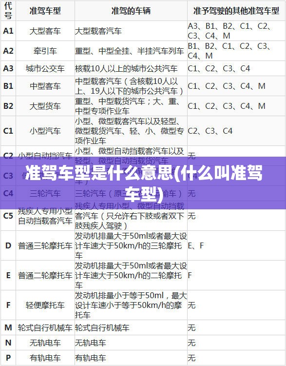 准驾车型是什么意思(什么叫准驾车型)