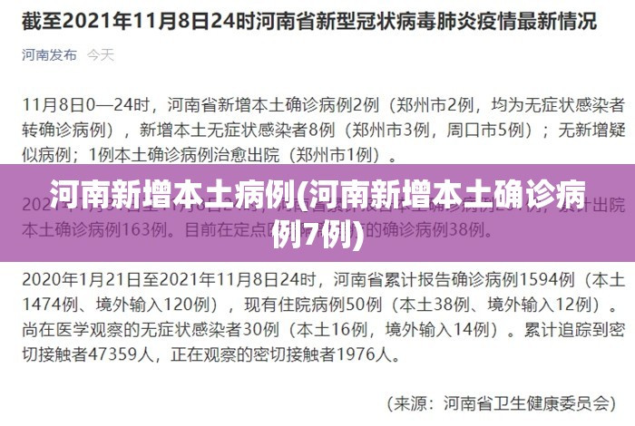 河南新增本土病例(河南新增本土确诊病例7例)