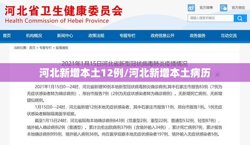 河北新增本土12例/河北新增本土病历