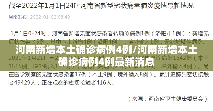 河南新增本土确诊病例4例/河南新增本土确诊病例4例最新消息