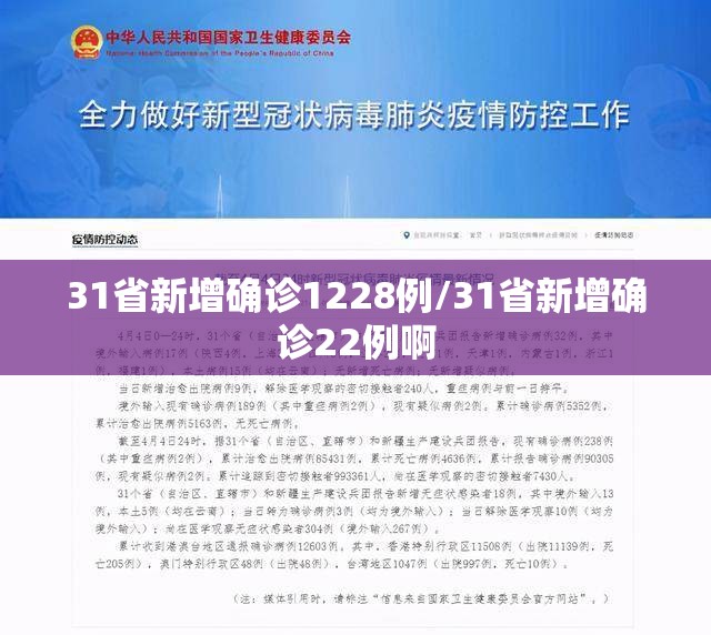 31省新增确诊1228例/31省新增确诊22例啊