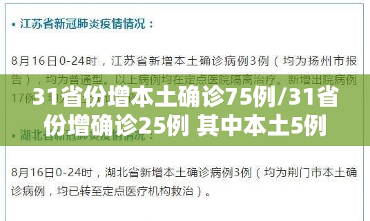 31省份增本土确诊75例/31省份增确诊25例 其中本土5例