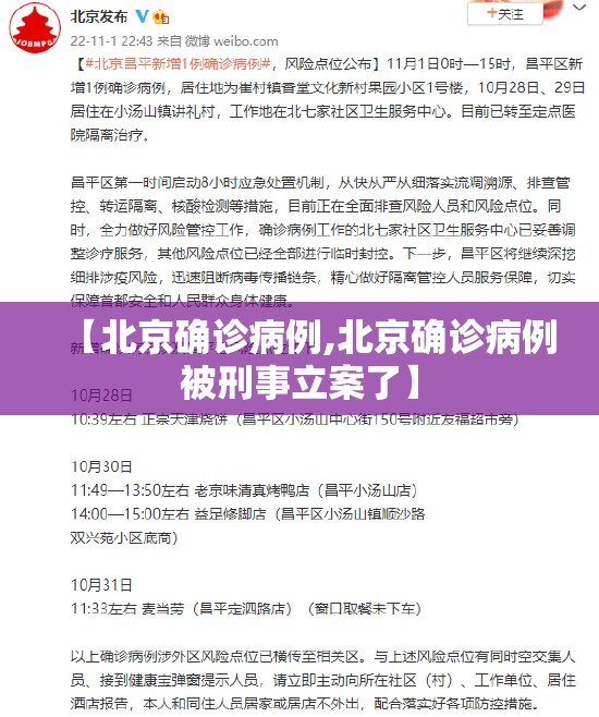 【北京确诊病例,北京确诊病例被刑事立案了】
