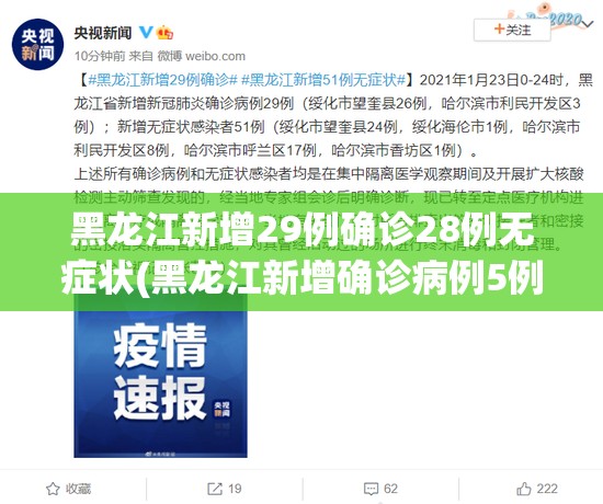 黑龙江新增29例确诊28例无症状(黑龙江新增确诊病例5例无症状感染者3例)
