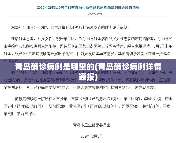 青岛确诊病例是哪里的(青岛确诊病例详情通报)