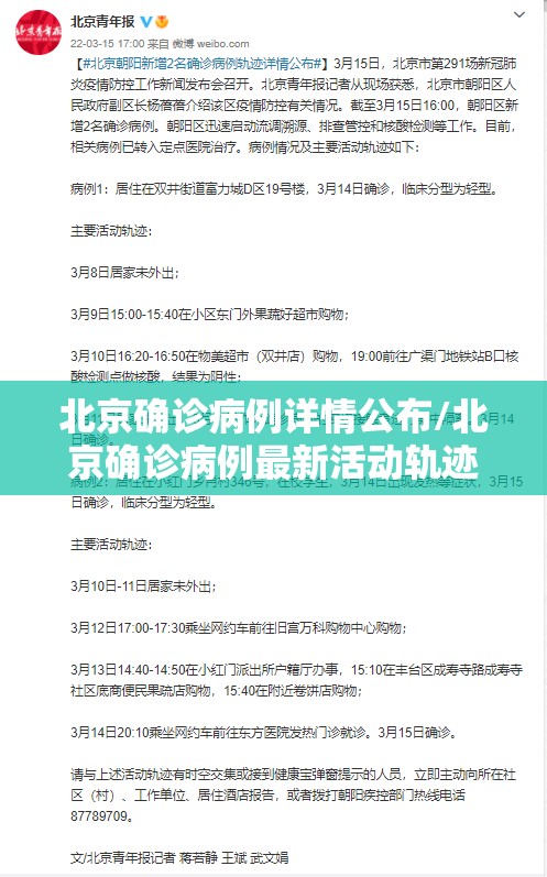 北京确诊病例详情公布/北京确诊病例最新活动轨迹