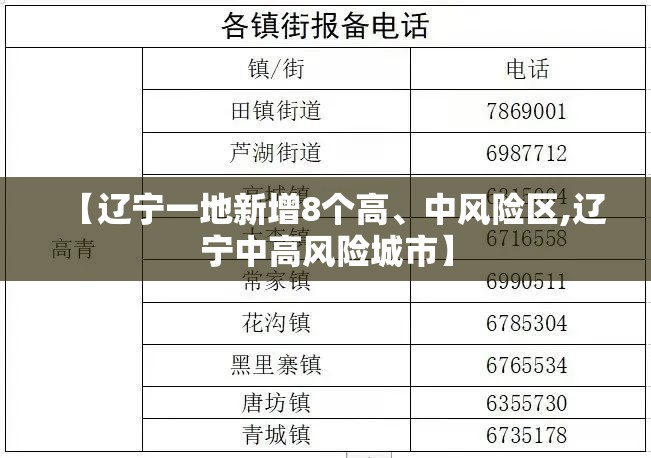 【辽宁一地新增8个高、中风险区,辽宁中高风险城市】