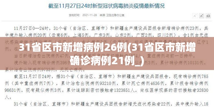 31省区市新增病例26例(31省区市新增确诊病例21例_)